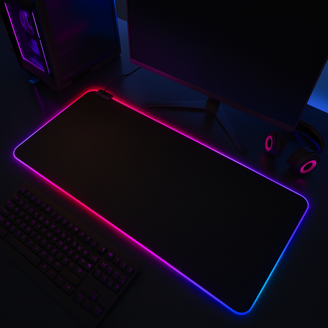 LED게이밍 마우스장패드 대형 80 x 30 cm, 1개, 블랙 80x30