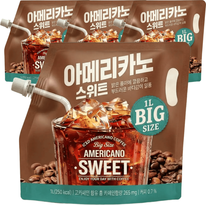 쟈뎅 아메리카노 스위트 유통기한임박 2026.07.09일까지, 4개, 1L