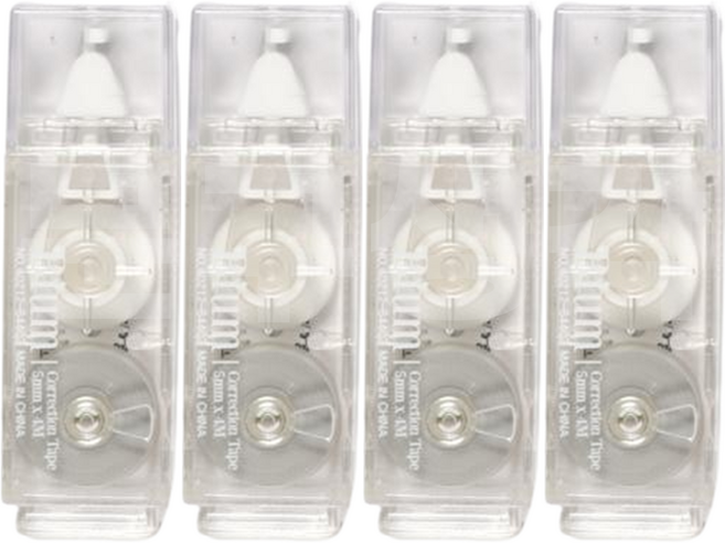 모닝글로리 비움 미니 수정테이프 4M, 4개, 투명