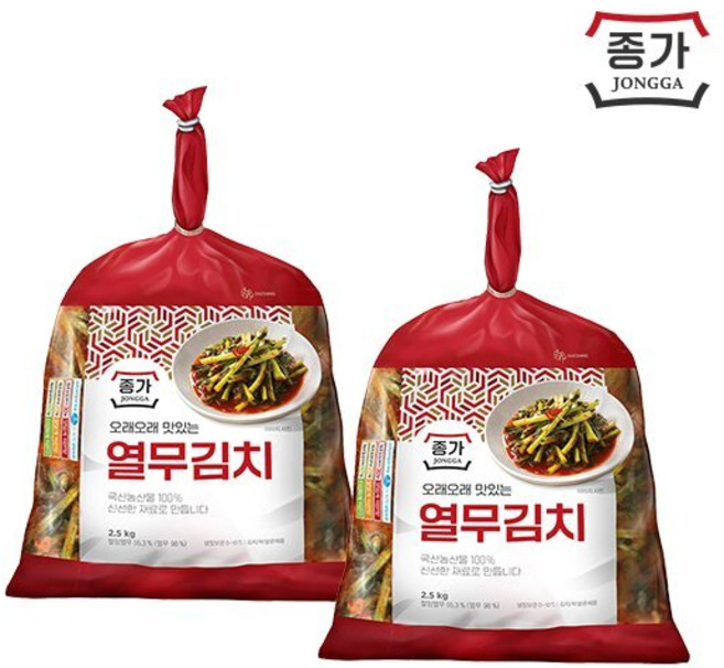 종가집 열무김치2.5kg, 2개, 2.5kg