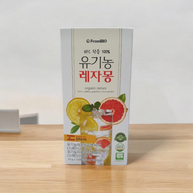 프롬바이오 100% NFC 유기농 레자몽 1일1레몬 레몬즙 자몽 착즙 주스, 20g, 56개