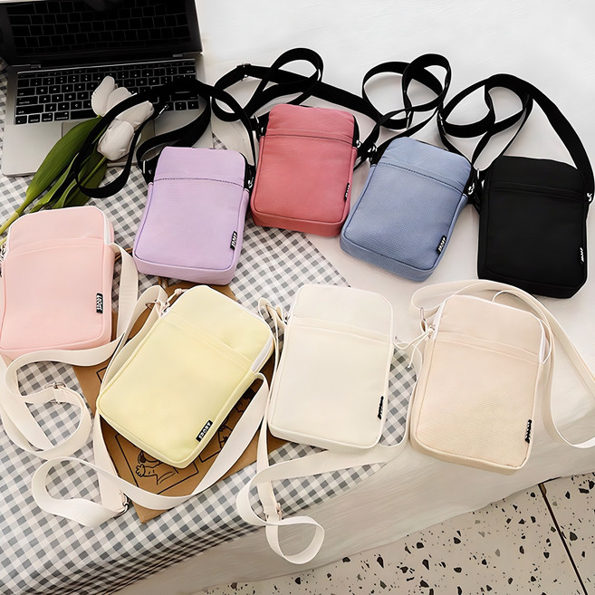 [KC 인증] 캐주얼 초등 핸드폰 가방 여행용 미니 크로스백 여성 남성 휴대폰 여권가방