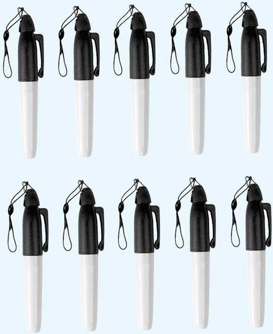 고리형 네임펜 미니 네임펜 간호사 골프 분실방지 용품 고리포함 10개세트, 블랙, 1세트