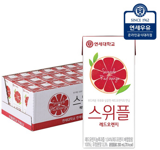 스위플 레드오렌지 음료, 200ml, 24개