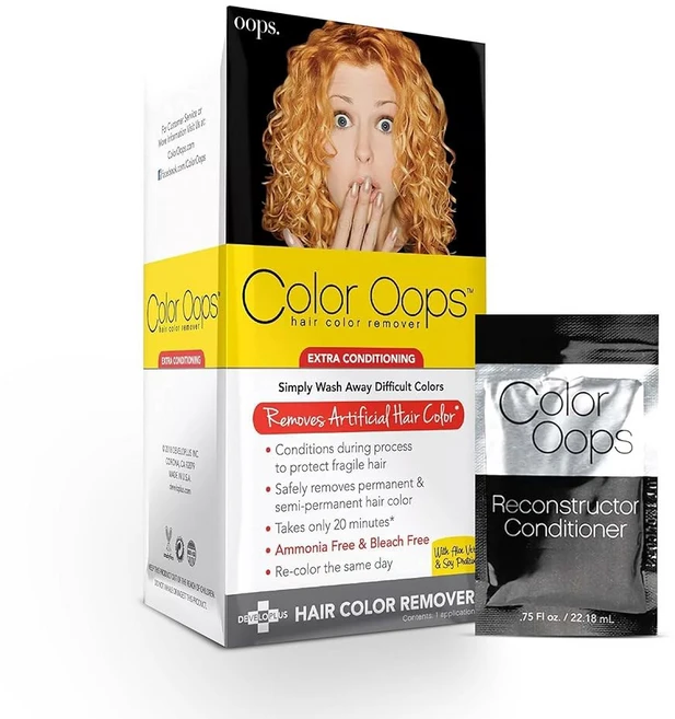 컬러 웁스 추가 컨디셔닝 헤어 리무버 1회 적용 20분 만에 염색약 리무버 처리 영구 및 반영구 염료 암모니아 표백제 프리를 안전하게 제거합니다, 1 Count Extra Conditioning + C - 쿠팡