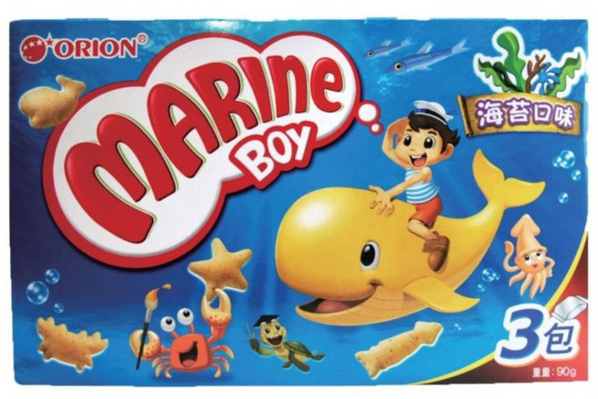 ORION 好麗友 多種造型好多魚餅乾, 好多魚 海苔味90g【家庭號】, 1個, 90g, 海苔
