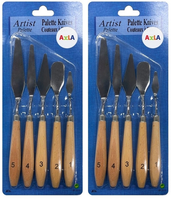 [2p] 아클라 프리미엄 페인팅 나이프 5종 2세트 유화 아크릴 미술도구, 세트x2개(총 10개 나이프)