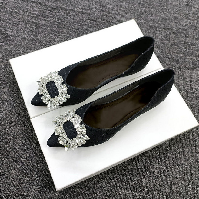 셀럽당큐빅장식 단화펌프스 플랫슈즈