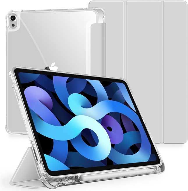 원더글라스 클리어 에어 쉴드 애플펜슬 수납 케이스, 라이트 그레이