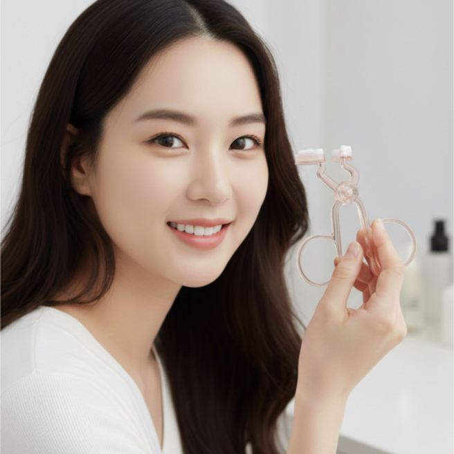 업마크 렌즈 끼는 도구 집게 세트, 핑크, 1개