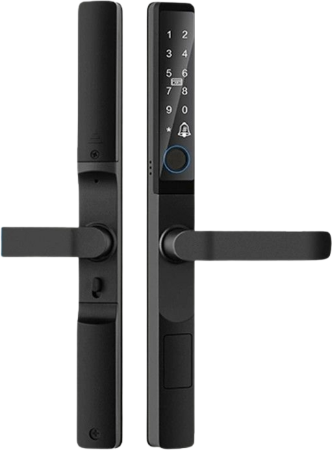 智能門鎖 鋁門鎖 窄門電子鎖 斷橋鋁防水門鎖 適用於室內房間門辦公室及平移橫拉門, 指紋+密碼+鑰匙, SW-K0907, DIY自行安裝