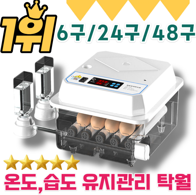 알지킴이 온도유지 병아리 부화기 가정용 6구 자동 달걀 알 계란 미니메추리 육추기 메추리알 유정란, 24개