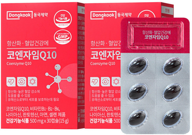 동국제약 항산화 혈압건강에 코엔자임큐텐(Q10) 500mg x 30캡슐 2박스 2개월분, 30정, 2개