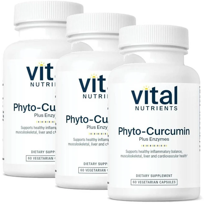 바이탈 뉴트리언츠 피토 커큐민 플러스 엔자임 캡슐 Vital Nutrients Phyto-Curcumin, 알약/캡슐, 3개, 60정 - 쿠팡