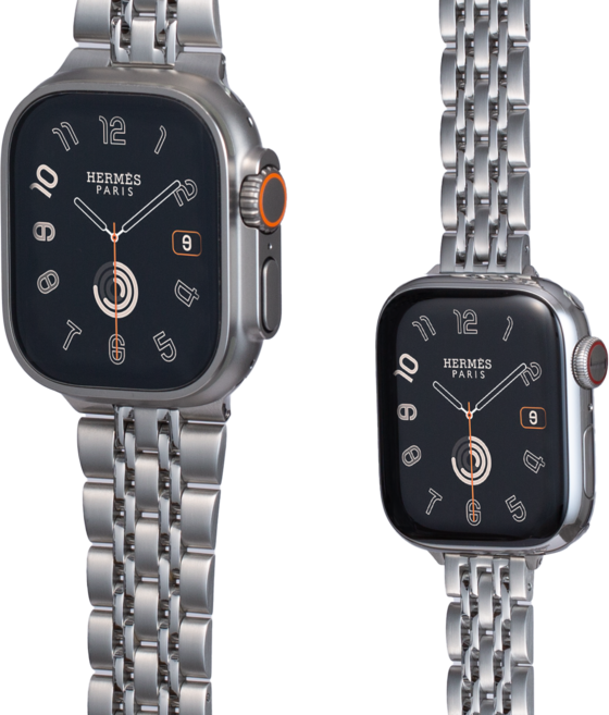 비브 애플워치 더블 쥬빌레 메탈 스트랩, M Size(42/44/45/49mm), 실버&로즈 골드