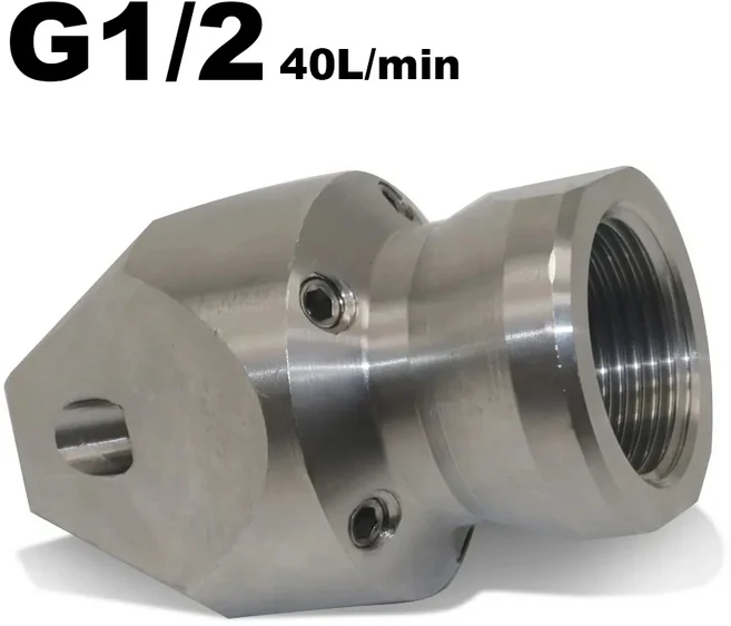 G1/2 산업용 노즐 고압 회전 노즐 하수구 고압 청소 물총 노즐 슬러지 전면 4 후면 5 구멍, 01 Internal thread 19mm