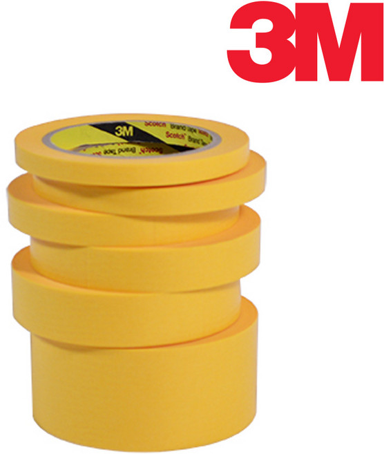 3M 마스킹테이프 303S 옐로우 종이테이프 도색 보양 도장 테이프, 48mm x 40m, 1개