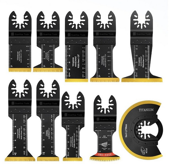 공구PXJ 멀티커터날 만능 멀티 커터날 티타늄도금 금속용 10종세트, 1세트