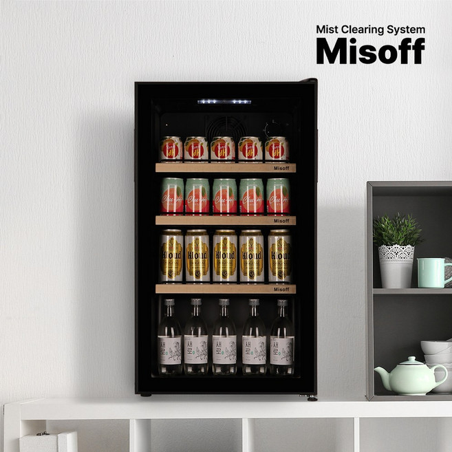 미소프 소형 쇼케이스 냉장고, KRCE-HQ98 블랙