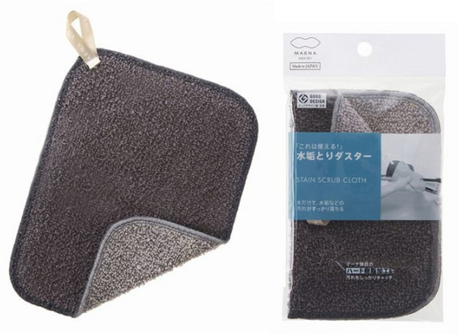 일본 MARNA 물때 제거 수세미 물얼룩 세제 없이 사용 / GRAY, 1개, 3개입, 그레이