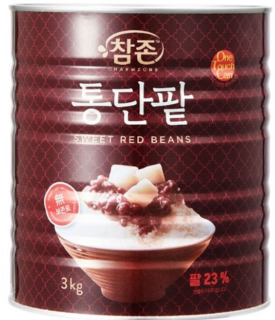 참존 통단팥 터치캔 빙수팥, 3kg, 12개