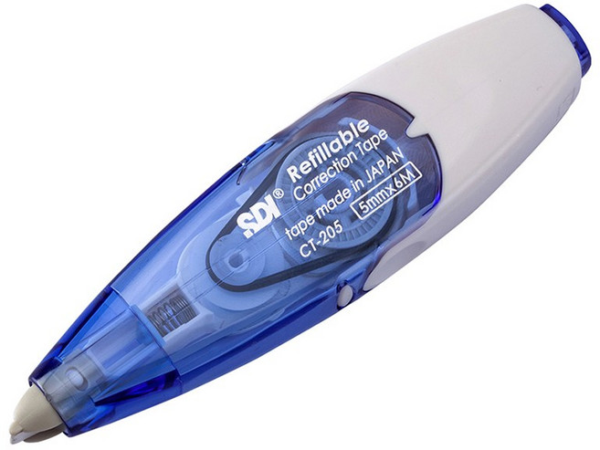 SDI iPUSH輕鬆按修正帶 5mmx6M 替換式修正帶 辦公學習必備 讀書人文具, 藍, 1卡
