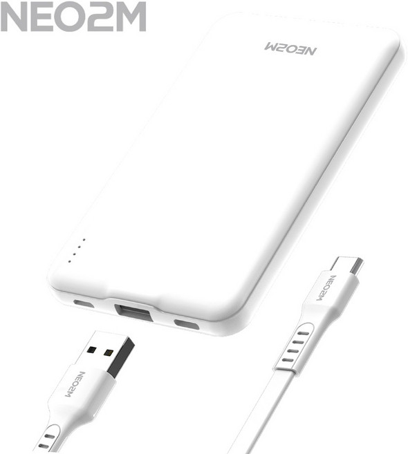 NEO2M 슬림핏 보조배터리 5000 C타입 케이블 포함 보조배터리, 상세페이지 참조, 상세페이지 참조