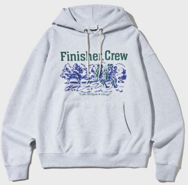 아웃스탠딩V.S.C HOOD SWEAT(FINISHER CREW)1MELANGE GRAY