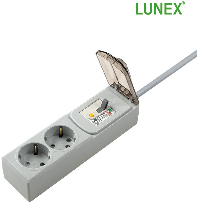 동양유통 dy-한국산 400w 20a누전차단기 전기연장선-온풍기 에어컨 난로 히타 멀티탭, 회색, 2구2m, 1개