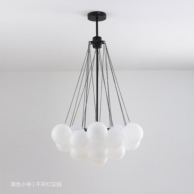 버블 식탁등 거실 펜던트 2P Atype 1 펜던트램프 디자인 심플 secto, 블랙19볼 D40CM 풀 스펙트럼 삼색광 증정