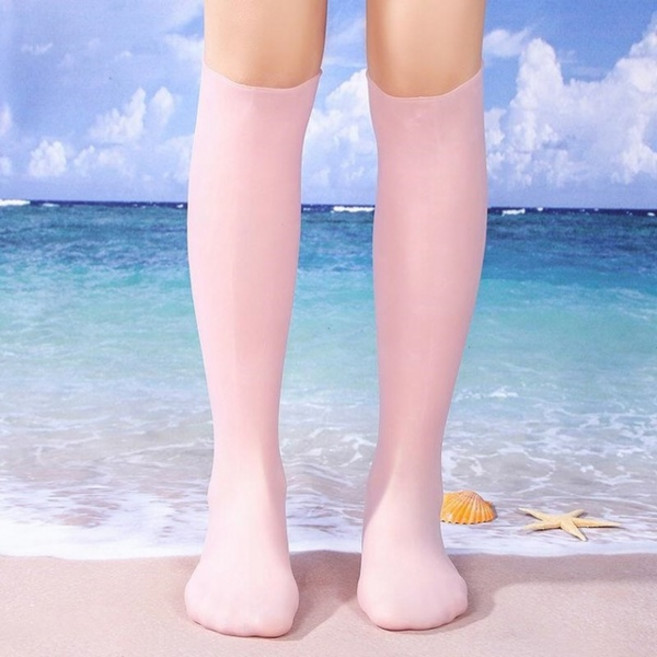 스쿠버프리 방수 실리콘 다이빙 수영 양말 3mm 따뜻한 서핑 워터 부츠 신발 해변 미끄럼 방지 탄성 핀 양말, [13] Pink long