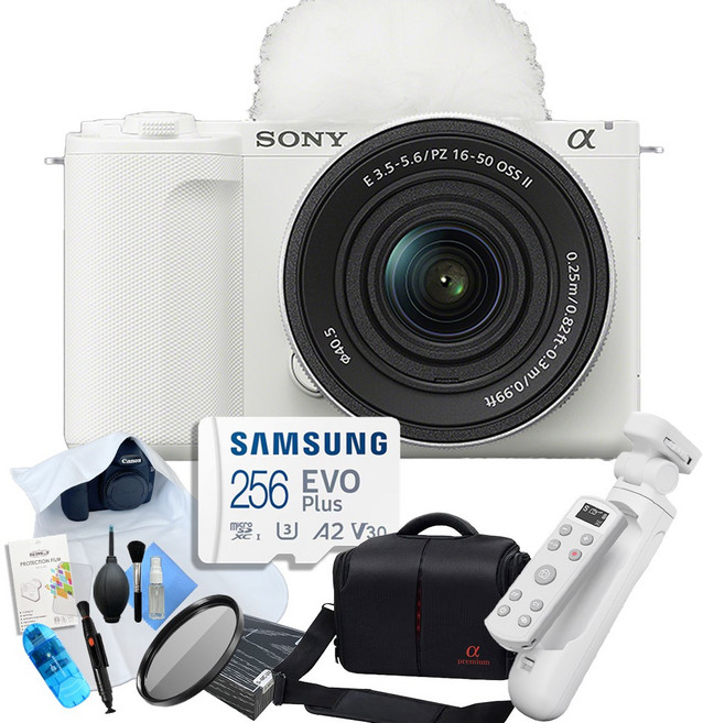 [리뷰이벤트] 소니 ZV-E10M2 화이트+ E PZ 16-50mm II + 브이로그 패키지 (아이리버 OLED 무선 슈팅그립 + 256GB + 슬림MCUV 필터 + 카메라가방)