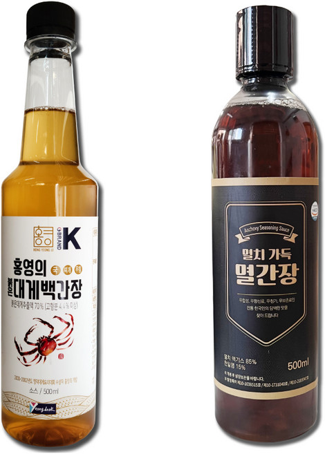 홍영의 간장 붉은대게 백간장(500ml) + 멸치 가득 멸간장(500ml), 1개, 1L