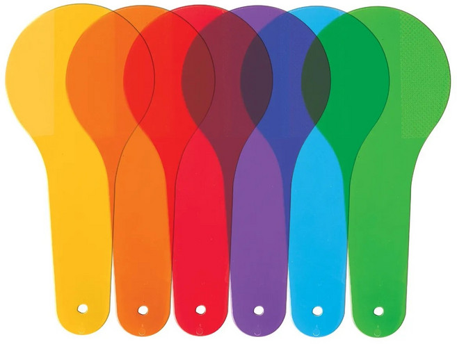 러닝리소스 LER 0352 색관찰부채 (6색상 3세트 - 18개) COLOR PADDLES, 1개