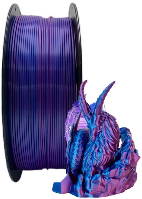 ADLAYER 3색/ 2색 반짝이는 실크 텍스처 PLA 필라멘트 1.75mm 1KG/로드 실크 대부분의 FDM 3D 프린터용 그라데이션 색상, 빨강과 파랑, PLA001
