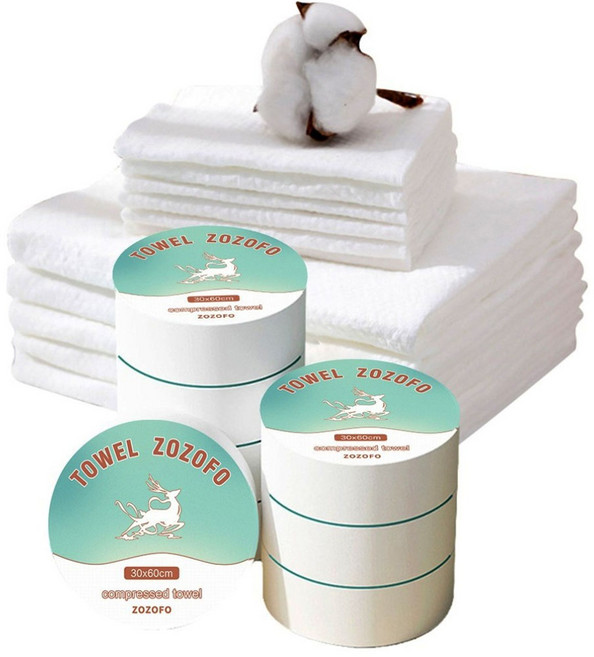 ZOZOFO 일회용압축타올 면크리닝 세안타올 흡수대타올 순면세안타올 세안타올, 흰색, 25개