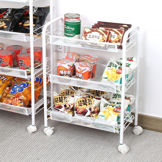 플레노 팬트리 과자 진열대 4단, 화이트 3단, 1개