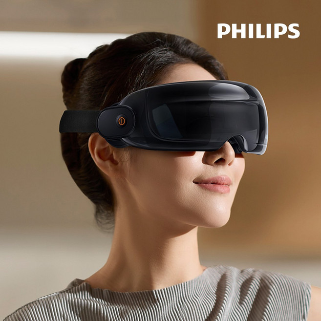 필립스 스팀아이 무선 온열 눈 마사지기, 블랙, PPM2523