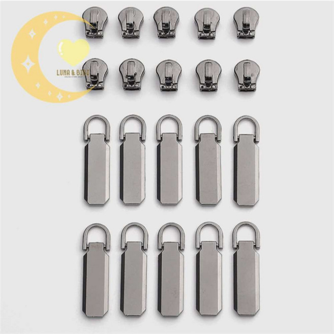 비비의잡화점 지퍼 고리 슬라이더 10p 그레이 5호 얇은지퍼고리손잡이