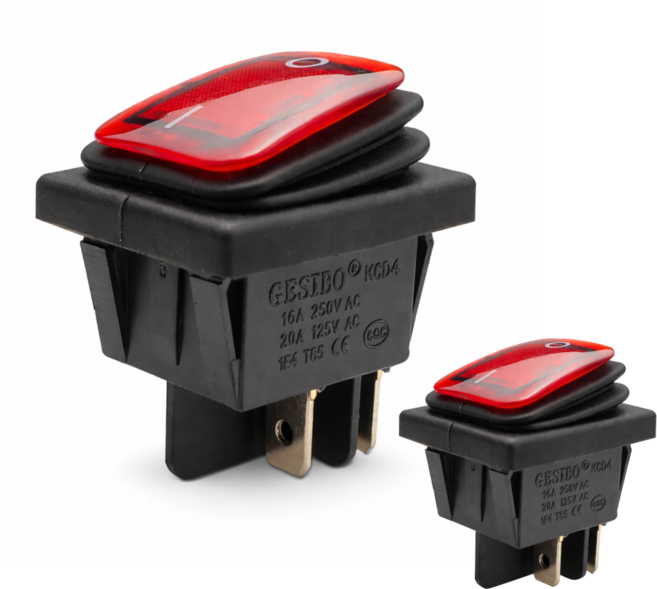 ON/OFF 2단 전원 로커 스위치 4핀 16A 방수 토글 스위치 자동차 DIY 전원버튼, 2개