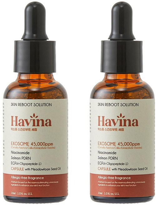 [1+1] 하비나 엑소좀 탄력 앰플, 2개, 30ml