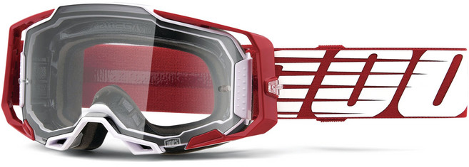 100% 백퍼센트 아르메가 클리어(투명) 렌즈-바이크 오토바이 고글 UV 자외선 차단 (옵션선택), 09.오버사이즈 딥레드-클리어, 1개