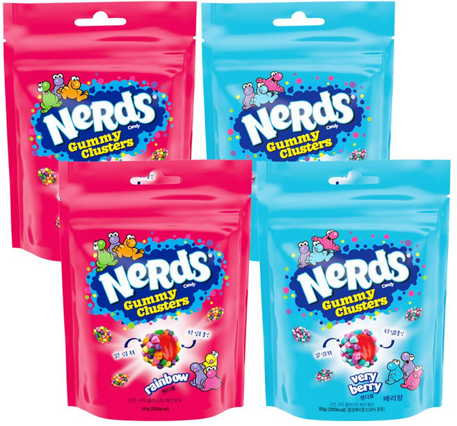 매일 너즈 구미 클러스터 레인보우 85g 2개 + 너즈 구미 클러스터 베리배리 85g x 2개, 4개