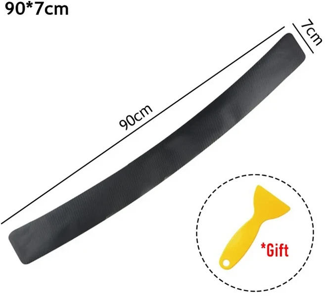 범용 후면 트렁크 가드 플레이트 스티커 자동차 범퍼 안티 킥 스크래치 방지 스트립 3D 탄소 섬유 필름, [02] 90x7cm, 1개