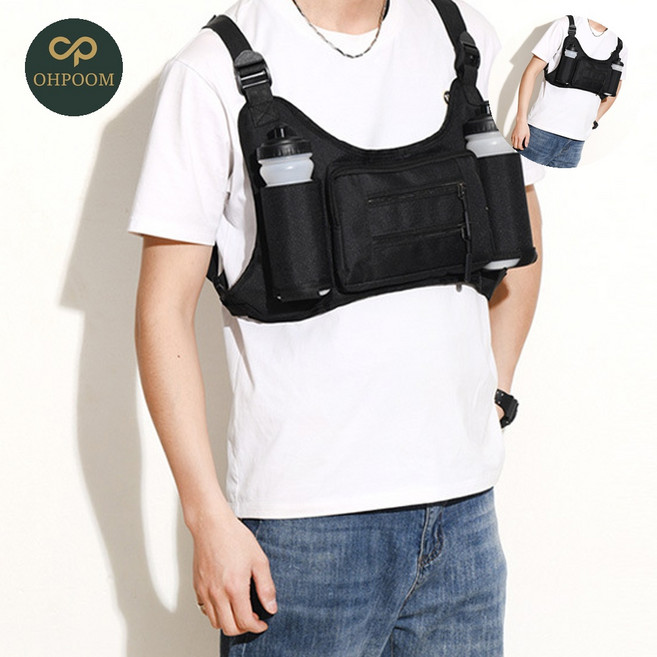 [픽앤] 산책가방 슬링가방 조끼라이더체스트백 확장형 스포츠 체스트백 블랙