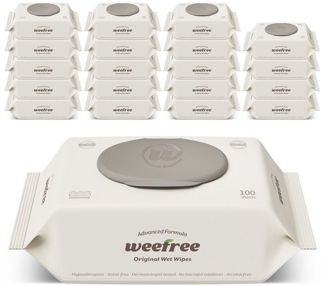 위프리 제로 그레이 엠보싱 아기물티슈, 20개, 100매, 55g