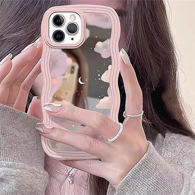 갤럭시 a54 53 52 51 34 33 32 25 24 23 22 15 감성 일러스트 하트 구름 미러 물결 스트랩 케이스