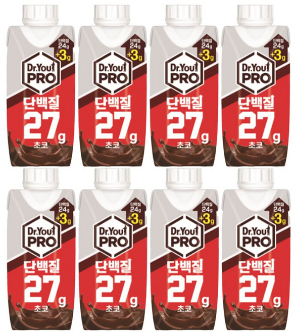 닥터유 프로 단백질 드링크 27g 초코, 8개, 250ml