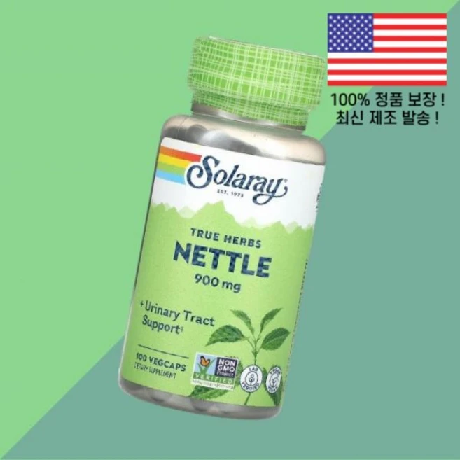 솔라레이 트루 허브 쐐기풀 스팅잉 네틀 식물성 베지캡슐 100정 300mg Solaray True Herbs Nettle 100 VegCaps per Capsule - 쿠팡