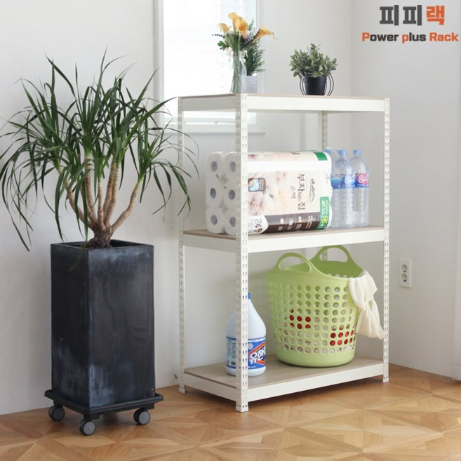 피피랙 3단 조립식앵글선반 400 X 400 X 1800 백색, 1개